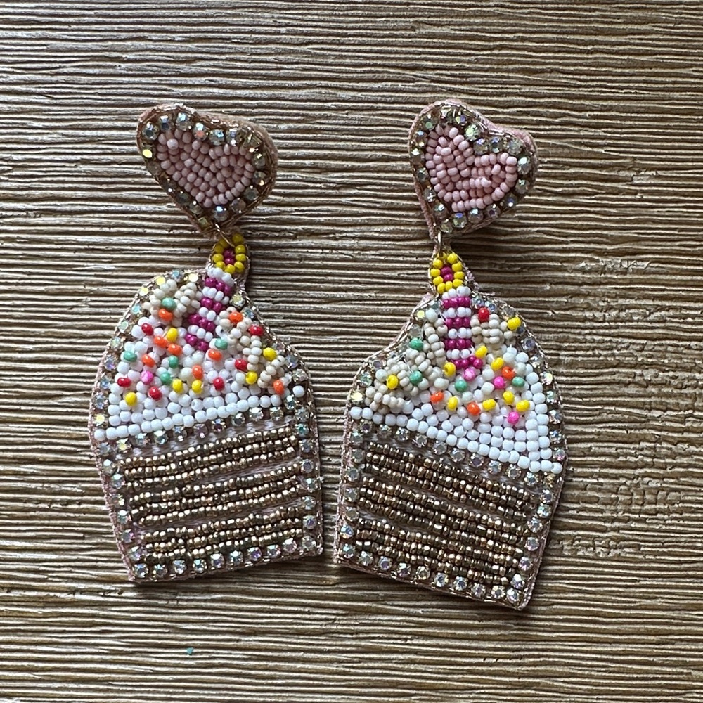 Beaded Cupcake Earrings
